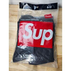 Supreme Black Crew Socks
